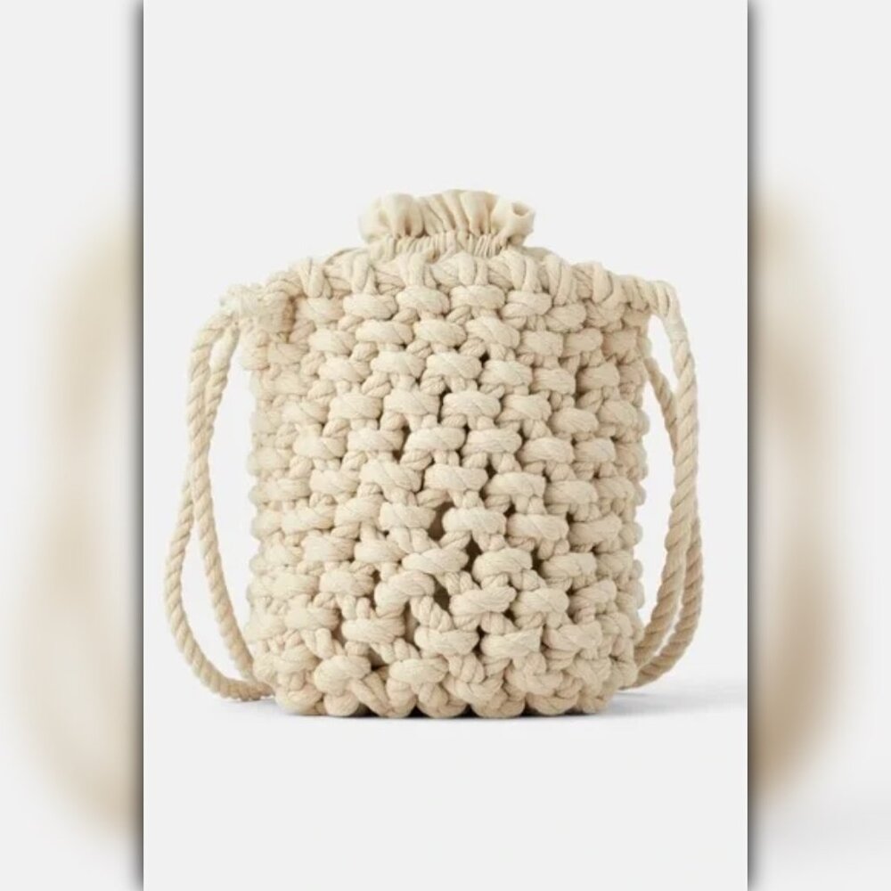 Zara Natural Rope Bucket Bag - Picture 2 of 8